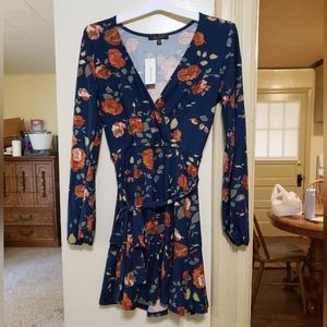 Brand new!! NWT Francesca's Trixxi brand stretchy blue & floral dress size small